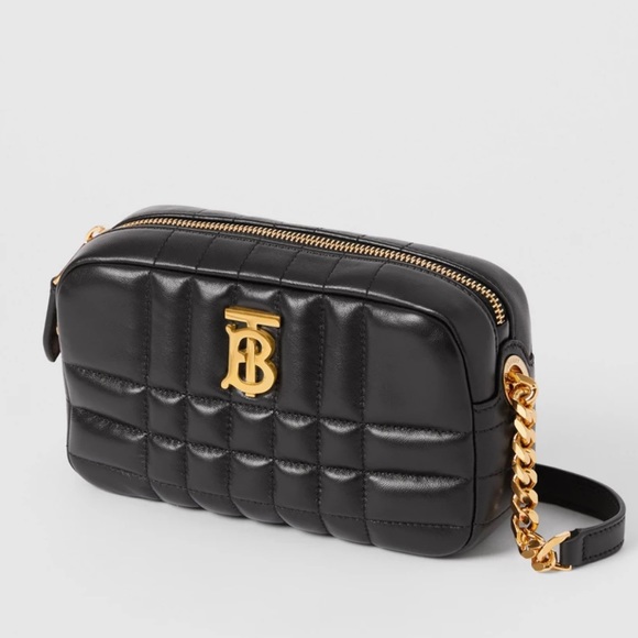 Burberry Handbags - SOLD! 🎉Burberry small black leather Lola camera bag gold hardwear NWT